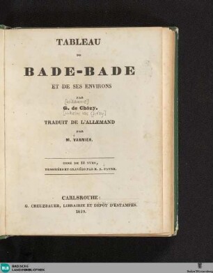 Tableau de Bade-Bade et de ses environs