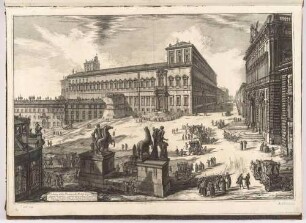 Veduta della Piazza di Monte Cavallo (Ansicht der Piazza di Monte Cavallo), aus der Folge "Vedute di Roma"