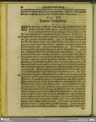 Cap. XII. Von der Verstockung