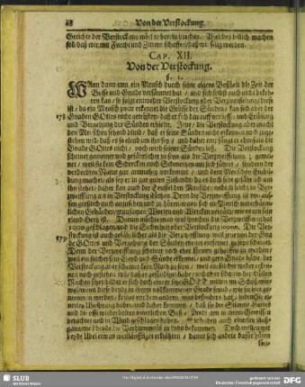 Cap. XII. Von der Verstockung