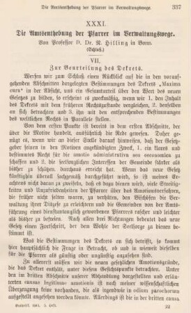 337-344 Die Amtsenthebung der Pfarrer im Verwaltungswege : Schluß