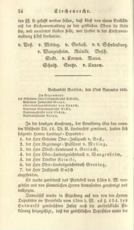 Verhandelt Berlin, den 17ten November 1836.