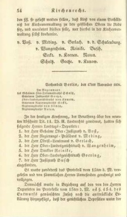 Verhandelt Berlin, den 17ten November 1836.