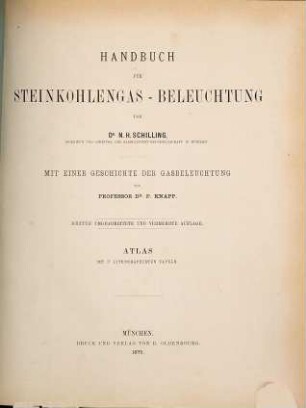 Handbuch für Steinkohlengas-Beleuchtung, [2]. Atlas
