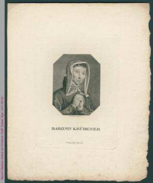 Porträt von Baronin Barbara Juliana von Krüdener