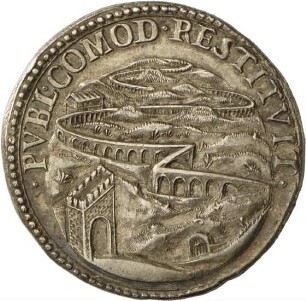 Medaille von Leonardo Benvenuti auf Papst Paul V. und die Acqua Paola, 1614