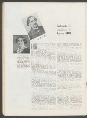 Centenario del casamiento del General Mitre