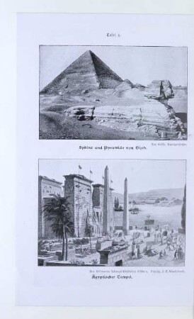 Tafel 4. Sphinx und Pyramide von Gizeh. Ägyptischer Tempel