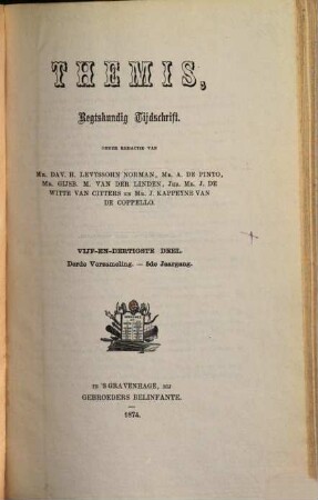 Themis. 35. 1874, Nr. 1 - 4 = Verzameling 3, Jg. 5