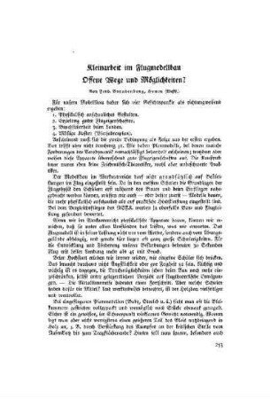Kleinarbeit im Flugmodellbau : Offene Wege und Möglichkeiten