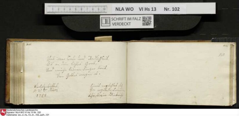 Stammbuch des Johann Christian Wilhelm Schütze aus                            Braunschweig