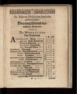 De Materiis Medicis tam simplicibus quam compositis. Von eintzelen und vermischten Artzneyen