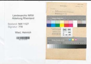 Entnazifizierung Heinrich Wied , geb. 00.00.0000 (Angestellter)