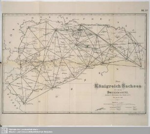 Bl. 3a. Das Königreich Sachsen mit seinem Dreiecksnetz, insoweit letzteres bis Ende 1875 festgestellt war