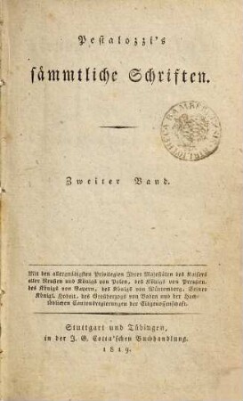 Pestalozzi's sämmtliche Schriften, 2. Lienhard und Gertrud ; Theil 2 : ein Buch für das Volk