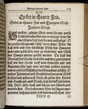 XIV. Gebet in theurer Zeit.