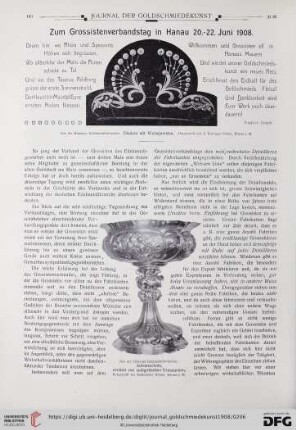 Zum Grossistenverbandstag in Hanau 20.-22 Juni 1908