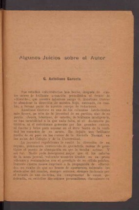 Algunos juícios sobre el autor
