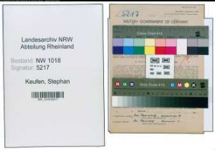 Entnazifizierung Stephan Keufen , geb. 26.12.1906 (Kaufmaennischer Angestellter)