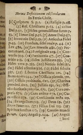 Norma Definitionum ediscendarum In Tertia Classe.