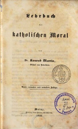 Lehrbuch der katholischen Moral