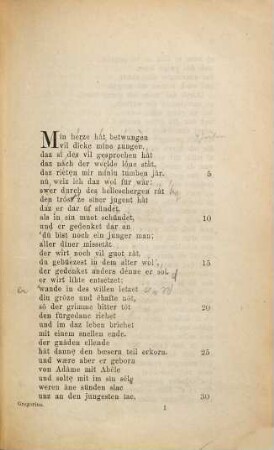 Die Werke Hartmanns von Aue, 4. Gregorius