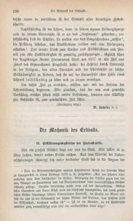 180-202 Die Mechanik des Erdballs : II. Erklärungsmysterien der Tiefenkräfte