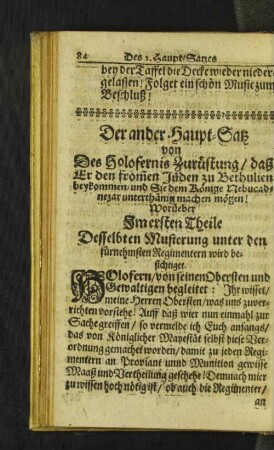 Der ander Haupt-Satz von Des Holofernis Zurüstung/ ...