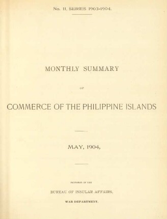 No. 11, Series 1903 - 1904. May 1904