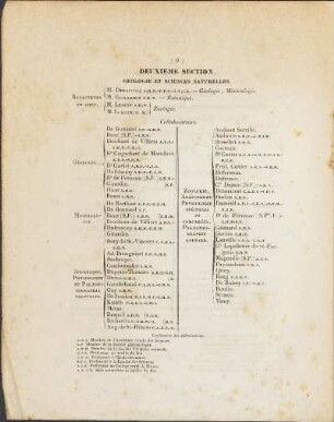 Deuxieme Section. Géologie et Sciences Naturelles.