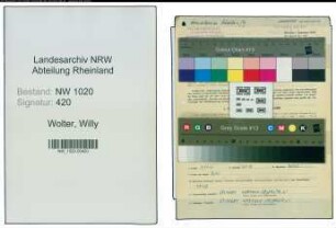 Entnazifizierung Willy Wolter , geb. 07.09.1892 (Drucker)