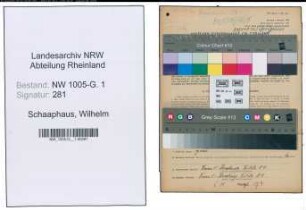 Entnazifizierung Wilhelm Schaaphaus , geb. 18.03.1898 (Landwirt)