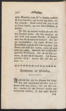 Frommann an Gramkau