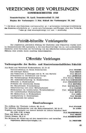Politisch-historische Vorlesungsreihe