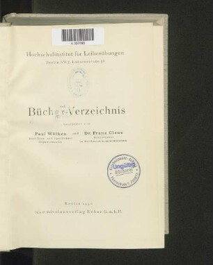 Bücher-Verzeichnis