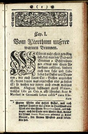 Cap. 1. Vom Alterthum unserer warmen Brunnen.