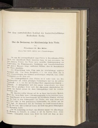 Aus dem zootechnischen Institut der landwirtschaftlichen Hochschule Berlin.