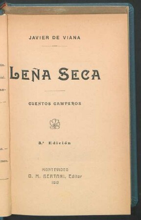 Leña seca : cuentos camperos