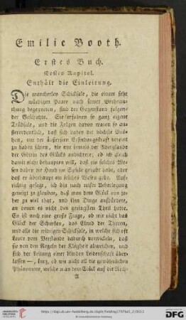 Emilie Booth: Erstes Buch