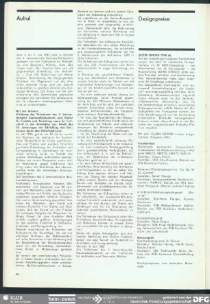 Gutes Design DDR 83. Designpreis der DDR : Designpreise