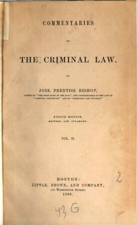 Commentaries on the Criminal Law, II