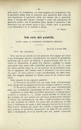 Sulla teoria delle probabilità.