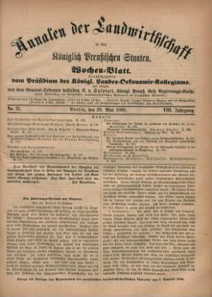 No. 21. Berlin, den 20. Mai 1868. VIII. Jahrgang.