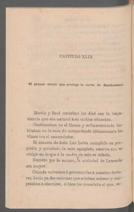 Capítulo XLIII. - El primer efecto que produjo la carta de Santisteban.
