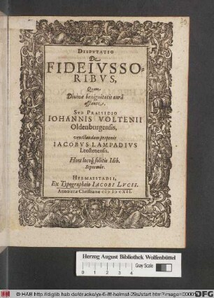 Disputatio De Fideiussoribus