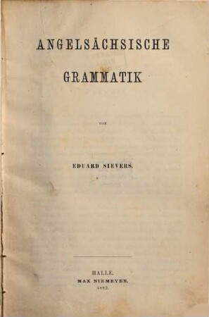 Angelsächsische Grammatik