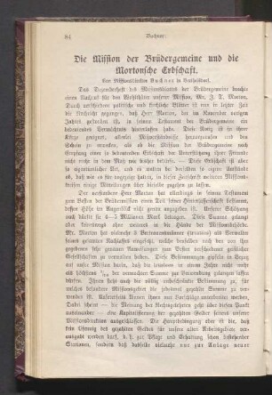 Die Mission der Brüdergemeine und die Mortonsche Erbschaft