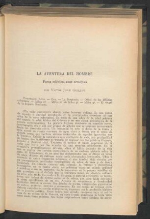 La aventura del hombre : Farsa edénica, asaz ortodoxa
