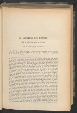 La aventura del hombre : Farsa edénica, asaz ortodoxa