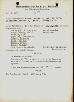 Oberreit, Maria